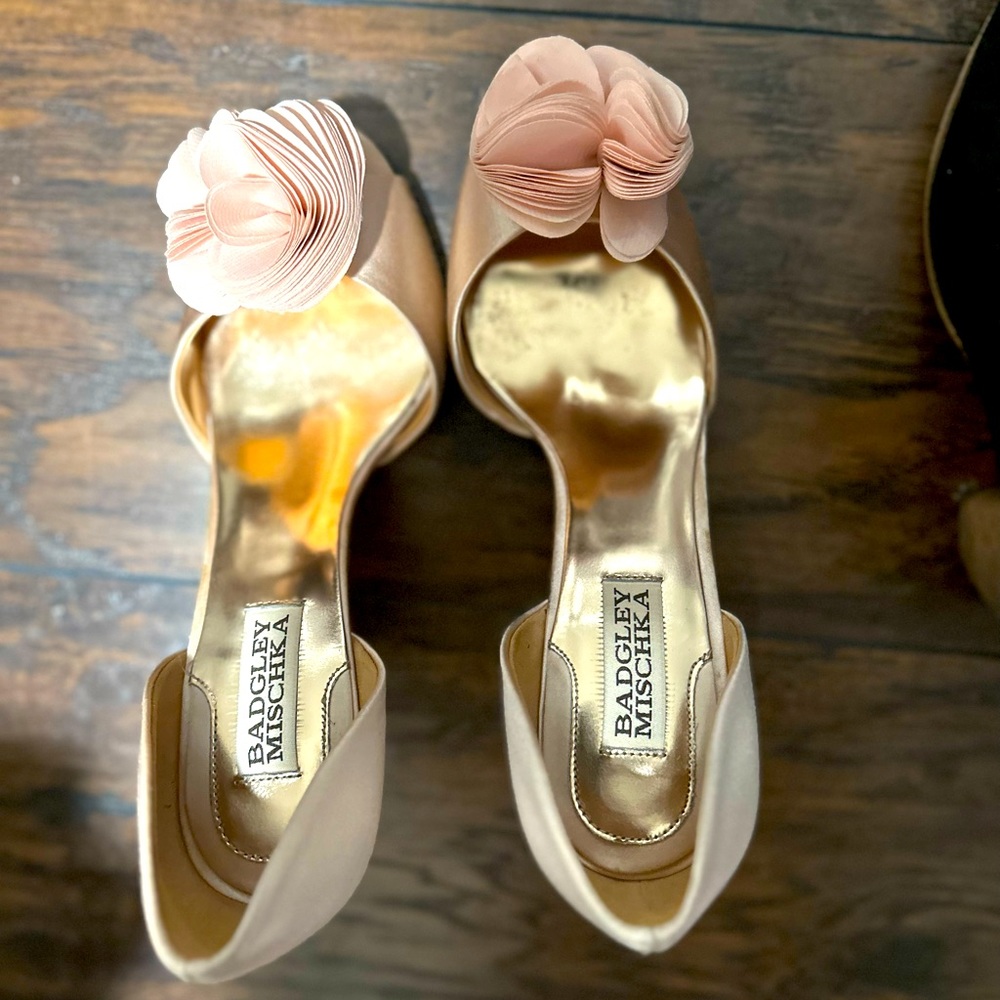 Badgley Mischka blush heels